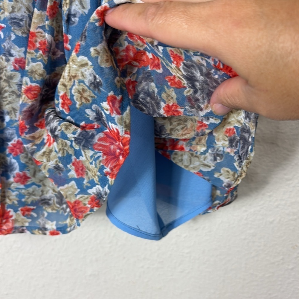 Joie Slate Blue Larisse B Floral Halter Top Blouse Size Small - Picture 5 of 8